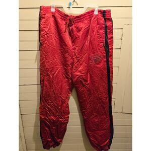 FUBU Track Pants Mens XXL Red Side Stripe 05 Fubu League Zip Pocket Joggers